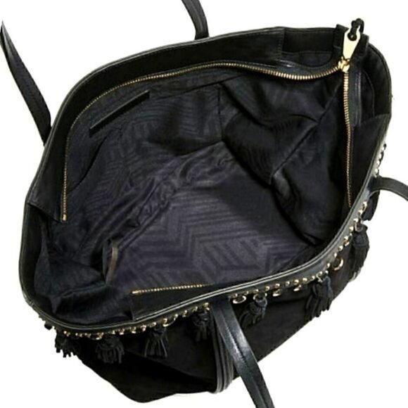Rebecca Minkoff Black Multi Tassel Suede Tote, Blake Suede Shoulder Bag NWT - Picture 3 of 5